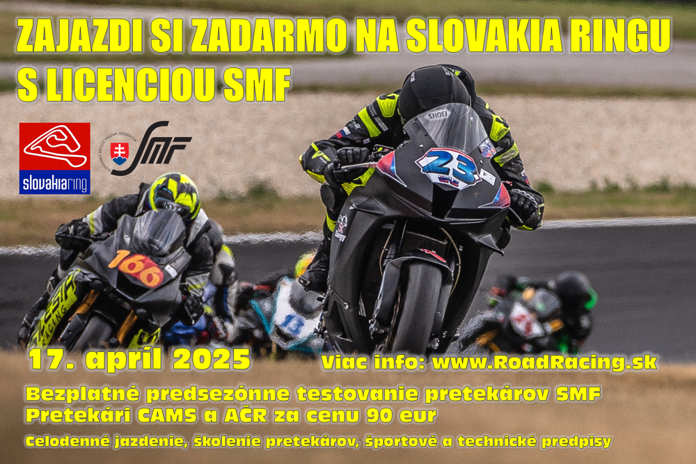 Predsezónne testovanie SMF bude na SLOVAKIA RINGU 17. apríla 2025