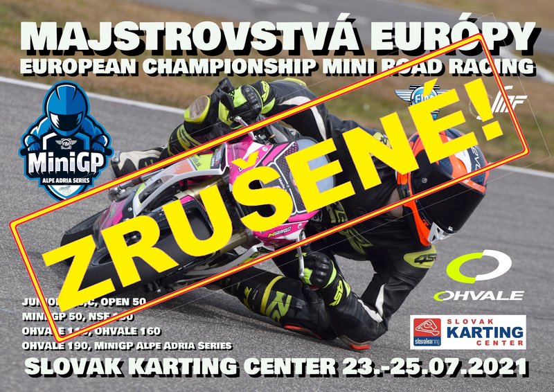 Majstrovstvá Európy mini road racing sa neuskutočnia!