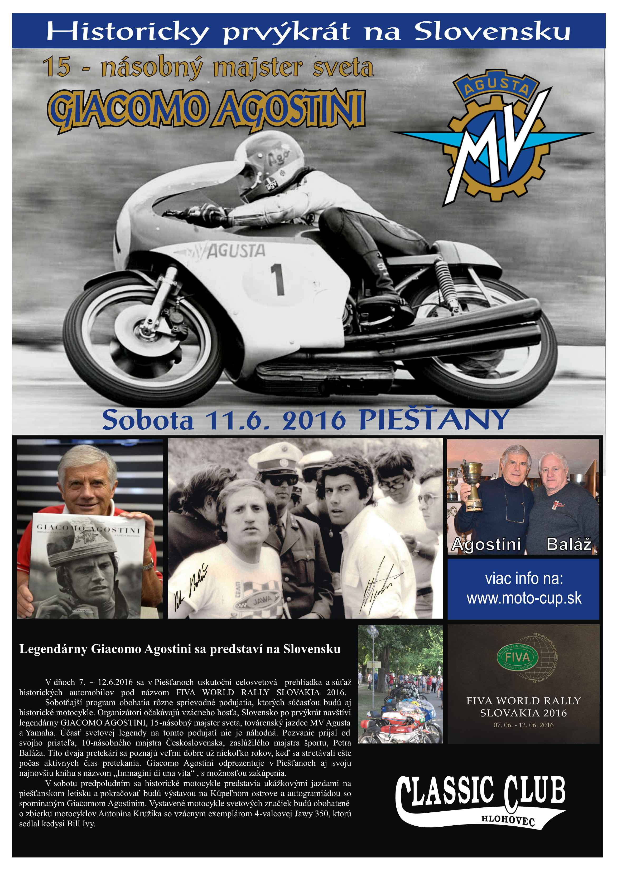 Program piešťanskej soboty s Giacomom Agostinim