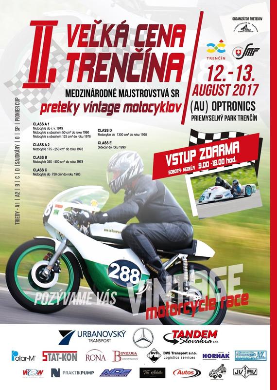 Veľká cena Trenčína bude 12. a 13. augusta 2017