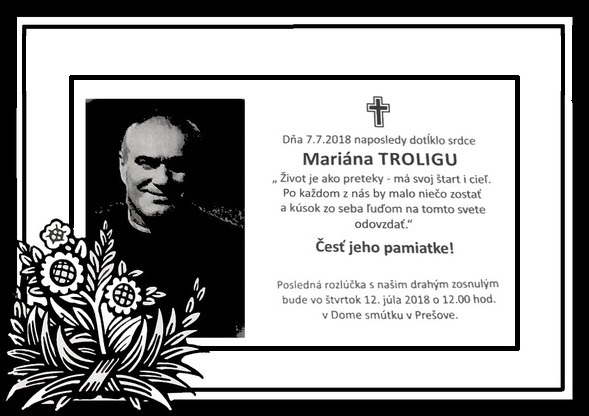 Rozlúčka s Mariánom Troligom bude 12. júla