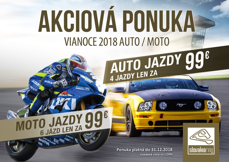 SLOVAKIA RING – akciová ponuka Vianoce 2018 auto / moto