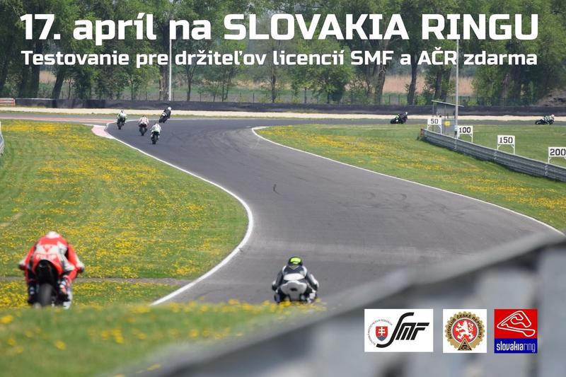 Bezplatné predsezónne testovanie pre pretekárov SMF a AČR na Slovakia Ringu bude 17. apríla 2019