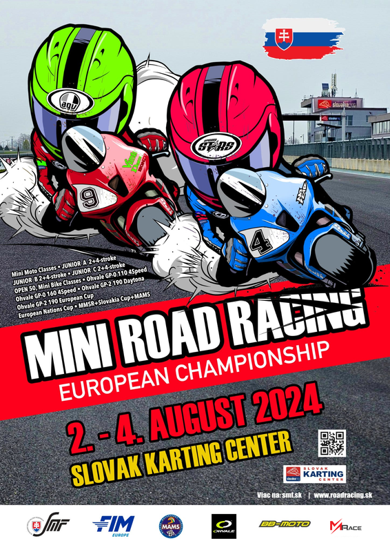 Majstrovstvá Európy Mini Road Racing 2024 v auguste na Slovakia Ringu