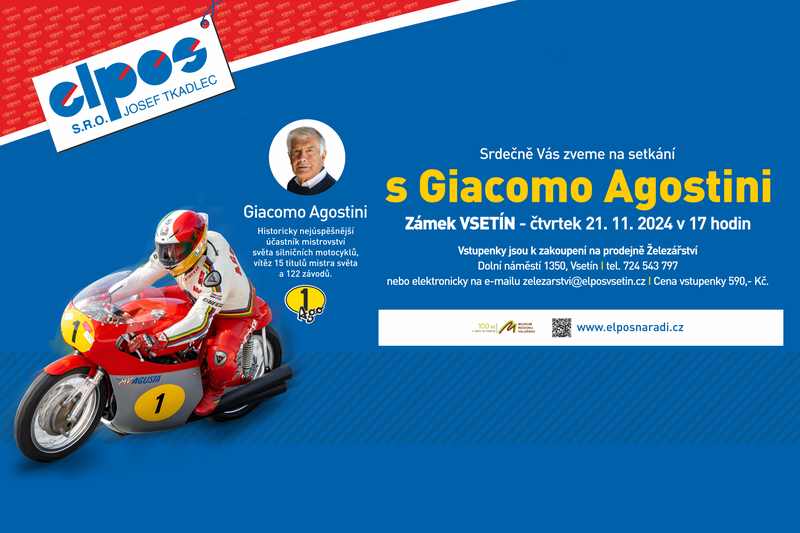 Vo Vsetíne sa stretnú motocykloví fanúšikovia s Giacomom Agostinim