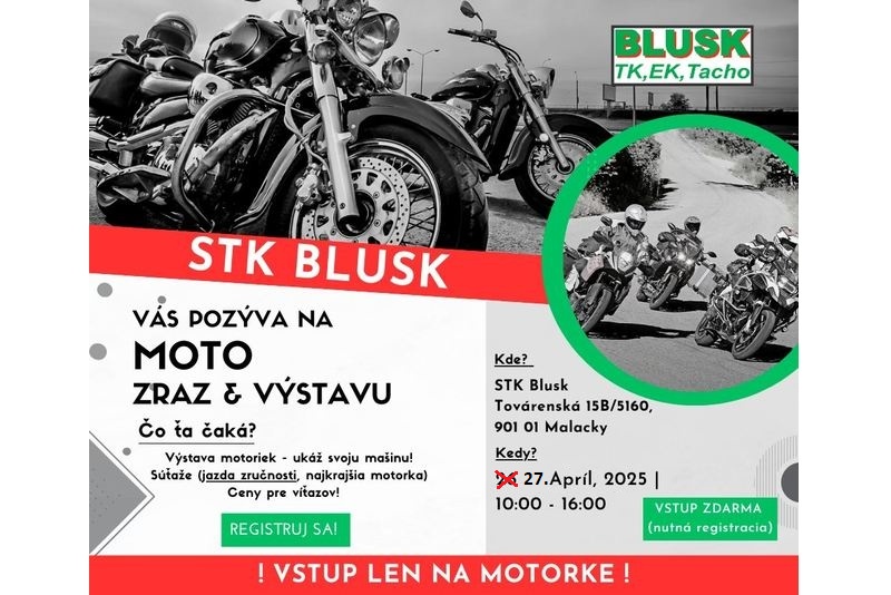Malý motozraz a výstava motoriek v Malackách – ZMENA TERMÍNU na 27. apríl 2025!