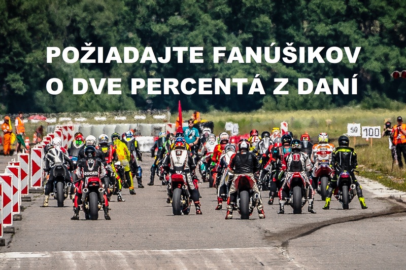 Chcete požiadať svojich fanúšikov o dve percentá z daní? Oslovte ich cez portál RoadRacing.sk