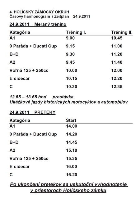 Už v sobotu do Holíča na Zámocký okruh