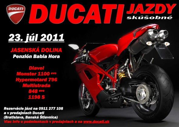 Ducati Slovakia pozýva na dve predvádzacie akcie