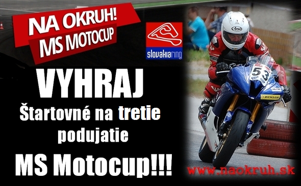 Vyhraj štartovné na tretie podujatie MS Motocup!